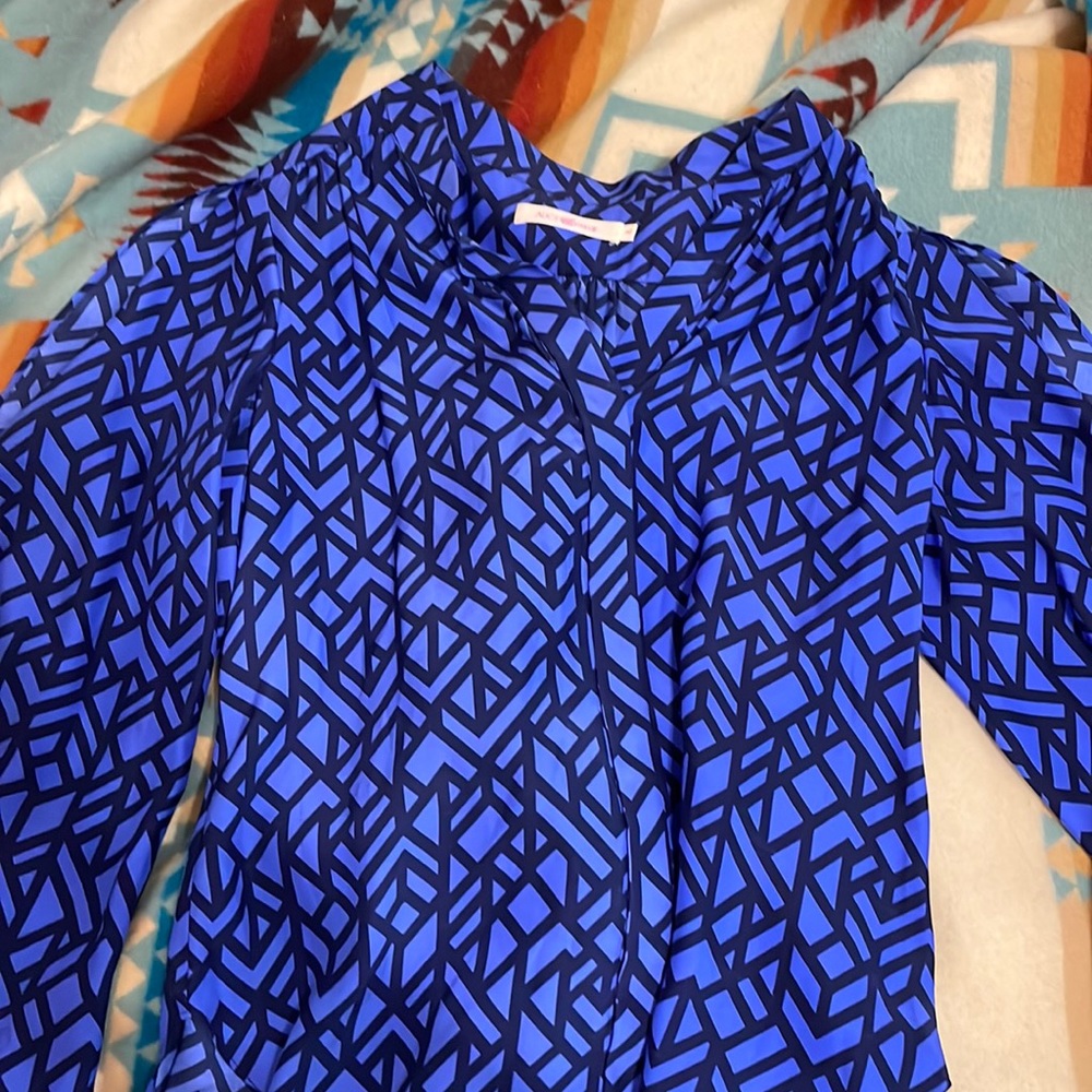 Blue Patterned Blouse - image 1